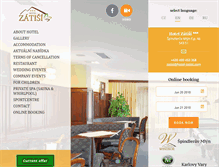 Tablet Screenshot of hotel-zatisi.com